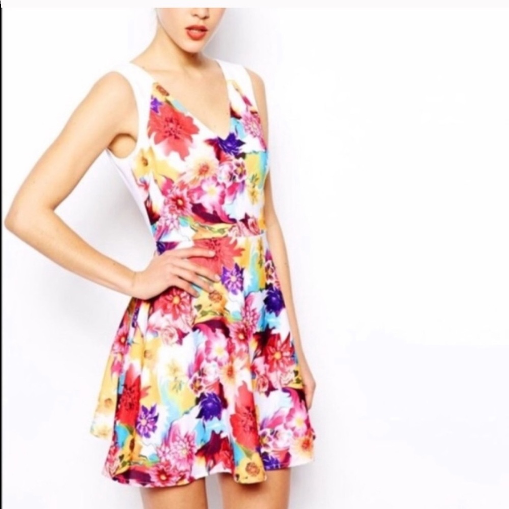 ASOS Oasis Floral Dress with Cut Out Detail